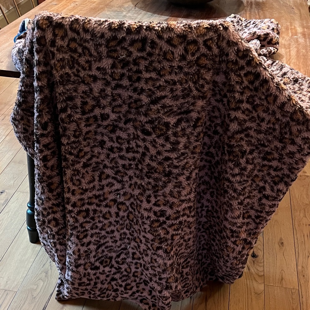 Natural Life Leopard Print Faux Fur Blanket